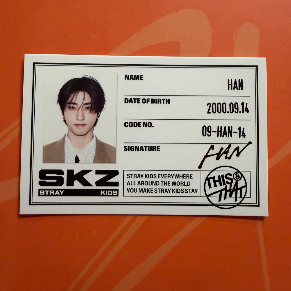 STRAY KIDS HAN JI SUNG This & That ID Card